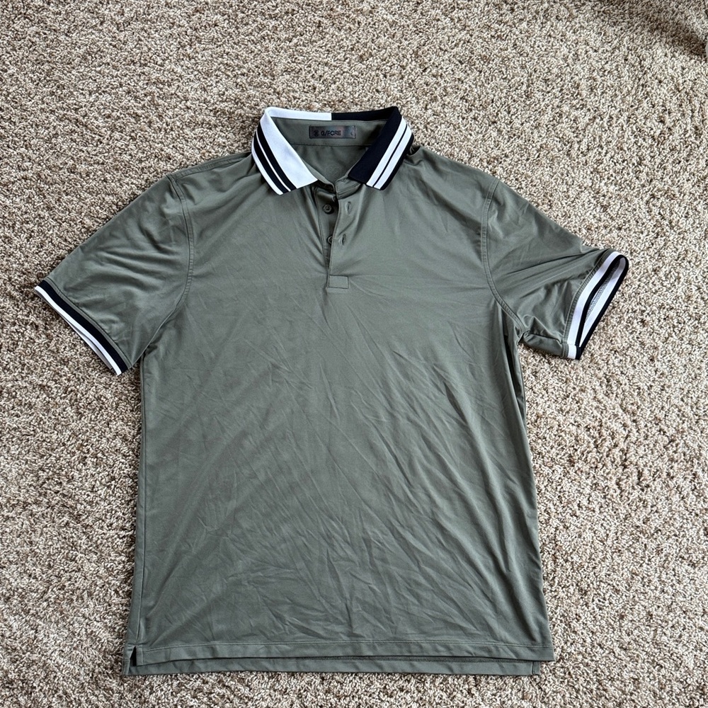 G/FORE Olive Golf Polo with Black and White Trim